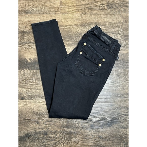 Rock & Republic Denim - Rock & Republic Kashmere Skinny Jeans Women's Sz 10 Black Mid Rise Stretch Gold
